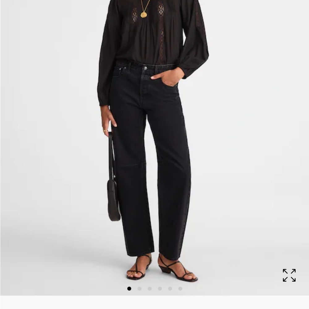 Madewell Women's The Darted Barrel-Leg Jean, Black, Size 30